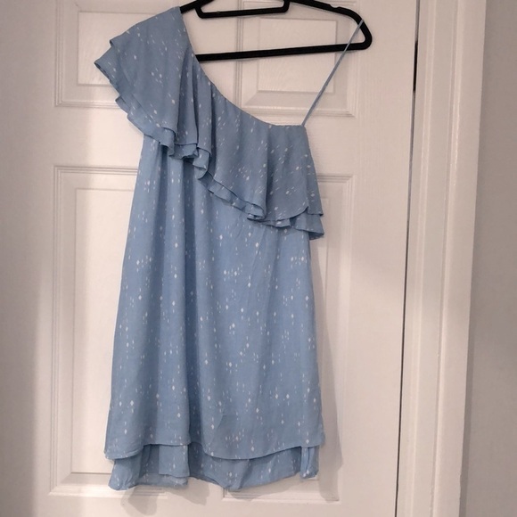 Charles Henry Light Blue Tiered One Shoulder Dress Size Extra Small - Picture 1 of 11